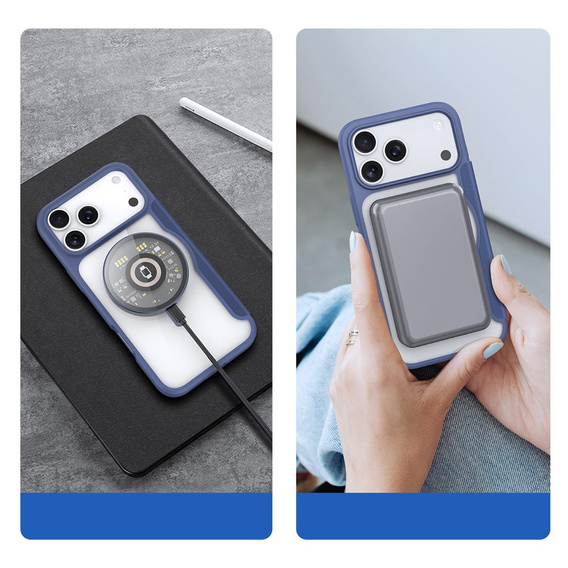 Etui Dux Ducis do iPhone 17 Pro, Skin X Pro,  z klapką, do MagSafe, granatowe