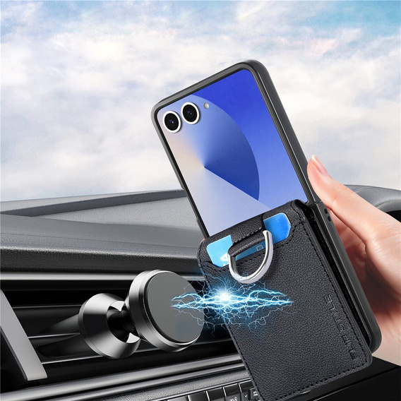 Etui z miejscem na kartę i pierścieniem do Samsung Galaxy Z Flip7