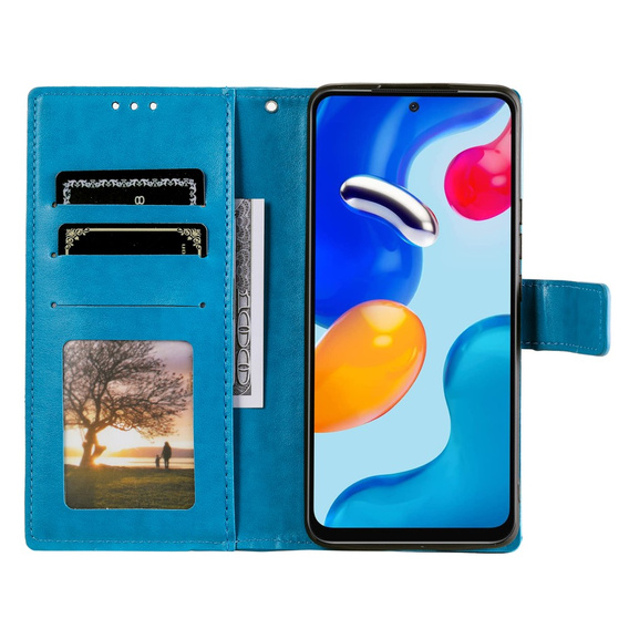 Etui z klapką do Xiaomi Redmi Note 11/11S, Mandala, niebieskie
