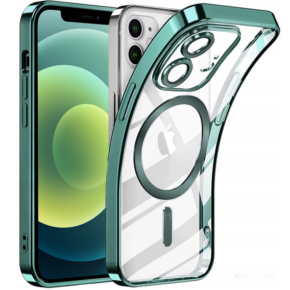Etui do iPhone 12, Electro MagSafe, zielone + Szkło na ekran