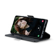 Etui do Samsung Galaxy S24 FE, ERBORD Glossy Litchi, portfel z klapką, czarne