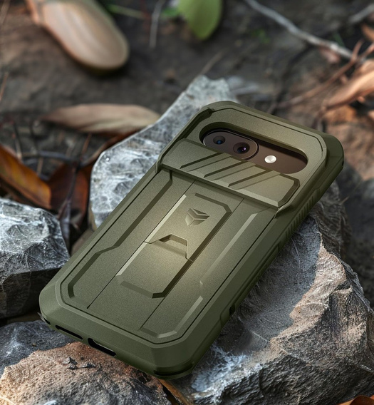 Etui Dexnor Kickstand do Google Pixel 9a – pancerne, z podstawką, zielone
