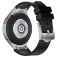 Pasek silikonowy do Samsung Galaxy Watch 4/5/6 40/42/43/44/45/46/47mm, Czarny / srebrna klamra