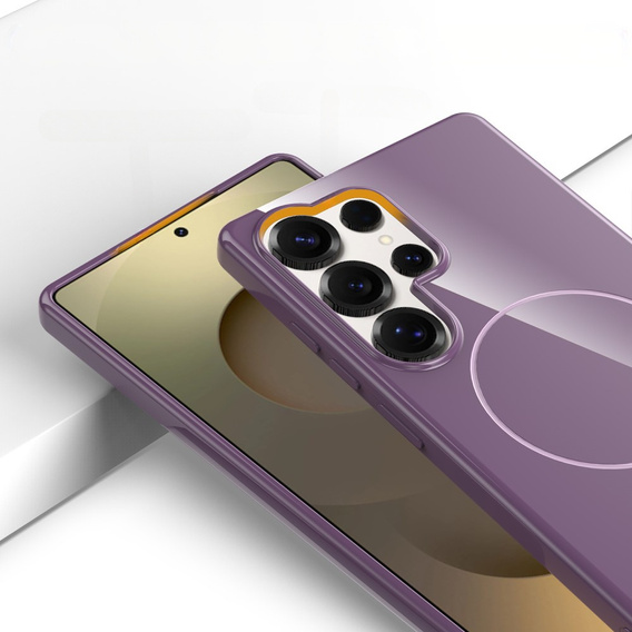 Etui do Samsung Galaxy S25 Ultra, magnetyczne z paskiem – fioletowe