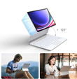Etui z klawiaturą do Samsung Galaxy Tab S7+ / S7 FE / S9+ / S8+ / S9 FE+ / S10+, Dexnor Magnetic Keyboard Touchpad, białe
