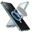 Etui z ochroną aparatu do Samsung Galaxy Note 10+ Plus, CamShield MagSafe, przezroczyste / zielone