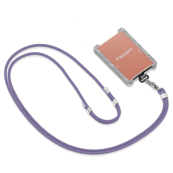 Smycz do telefonu Spigen Crossbody Strap + Wrist Strap + ConTag, fioletowa