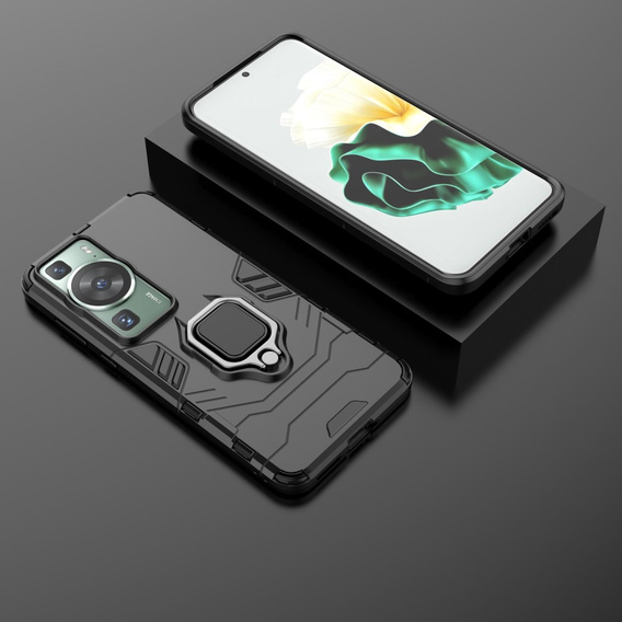Etui do Huawei P60 / P60 Pro, Kickstand Ring, czarne