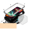 Etui do iPhone 15 Pro Max, R-JUST CamShield Slide, pancerne, srebrne / czarne