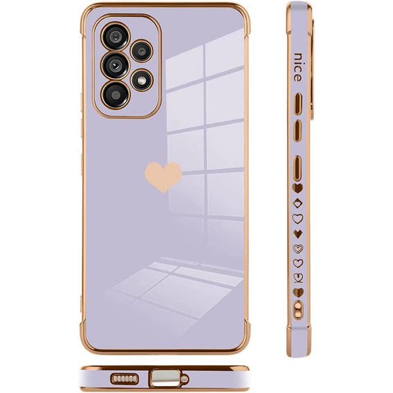 Etui do Samsung Galaxy A53 5G, Electro heart, fioletowe