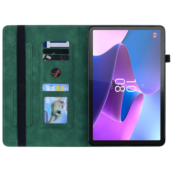 Etui do Lenovo Tab P11 Pro Gen 2 TB132FU TB132XU 11.2", Wallet Pen Slot, zielone