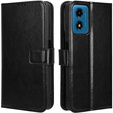 Etui z klapką do Motorola Moto E14, Crazy Horse Wallet, czarne