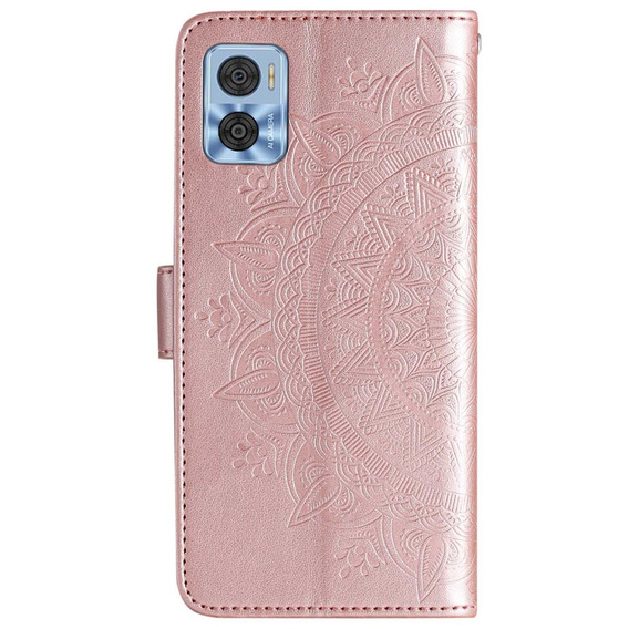 Etui z klapką do Motorola Moto E22 / E22i, Mandala, różowe