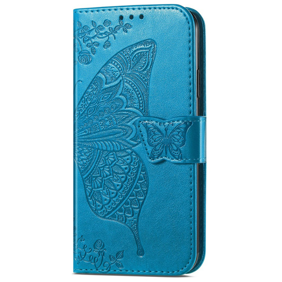 Etui z klapką do Samsung Galaxy S25 FE, Butterfly, niebieskie