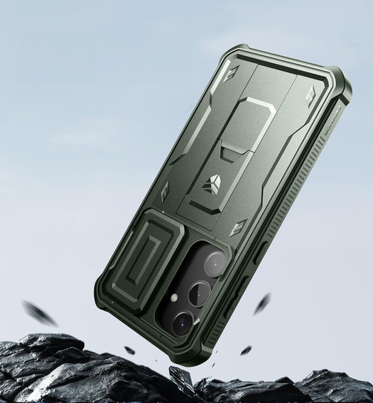 Etui pancerne do Samsung Galaxy S24 Plus, Dexnor Full Body (Two Frames), zielone