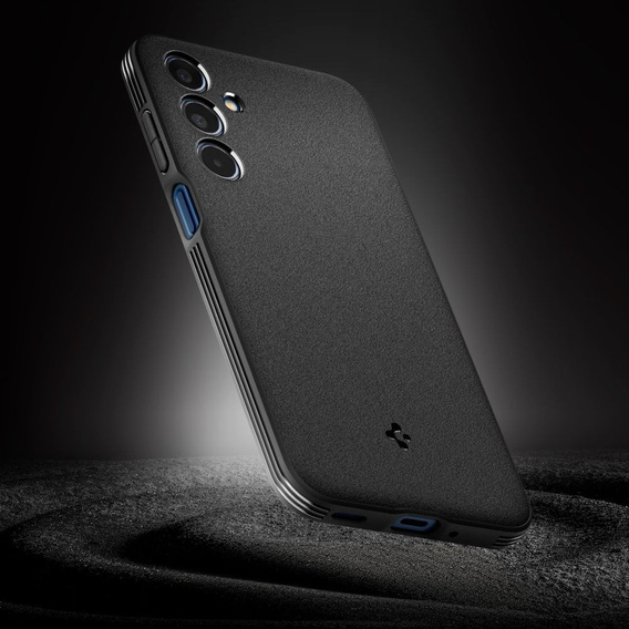 Etui Spigen Case do Samsung Galaxy M35 5G, Essential SandBlast, Matowe, Czarne + Szkło