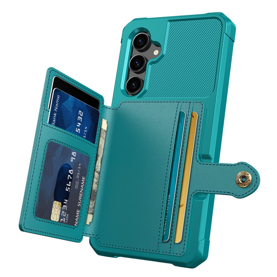Etui do Samsung Galaxy S23 FE, Card Holder Kickstand, zielone
