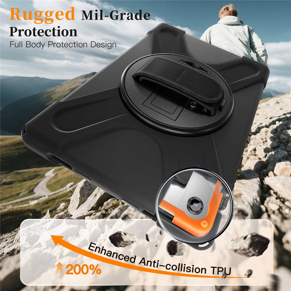 Pancerne etui z podstawką i paskiem na ramię do Samsung Galaxy Tab A11+