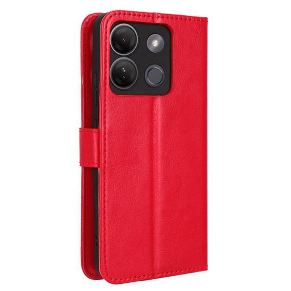 Etui z klapką do Infinix Smart 7 HD 4G, Crazy Horse Wallet, czerwone