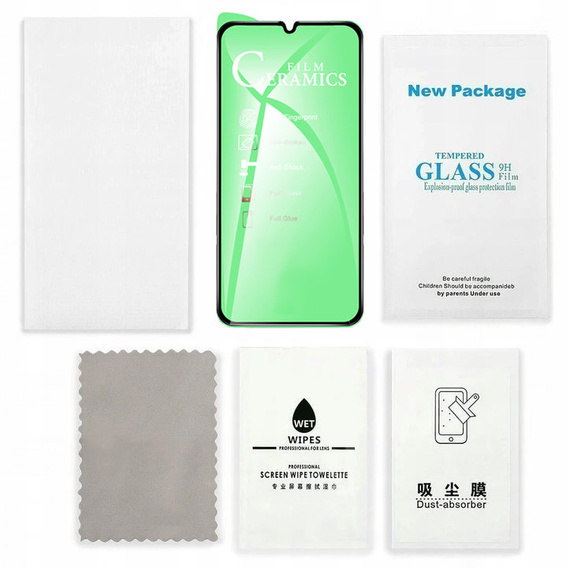 Szkło Hybrydowe 5D Full Glue Ceramic do Samsung Galaxy A22 / M22 4G / LTE, Black