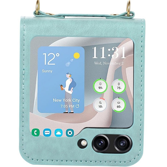 Etui Leather Card Slots do Samsung Galaxy Z Flip 5 5G, zielone