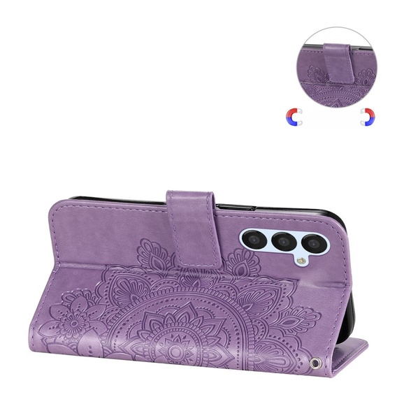 Etui z klapką do Samsung Galaxy A54 5G, Mandala, fioletowe