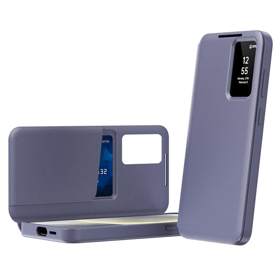 Etui z klapką do Samsung Galaxy S22, Smart View Wallet, fioletowe