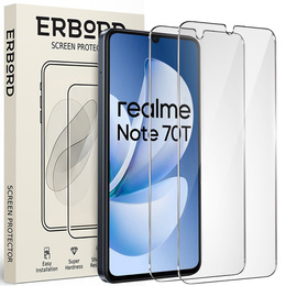 2x Szkło Hartowane ERBORD 9H Hard Glass do Realme Note 70T 4G – codzienna ochrona w eleganckim wydaniu