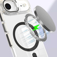 Etui do iPhone 17 Air, do MagSafe, z podstawką, transparentne z czarnymi wstawkami