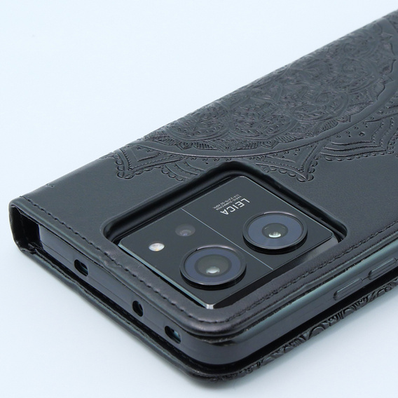 Etui z klapką do Xiaomi 13T / 13T Pro, Mandala, czarne