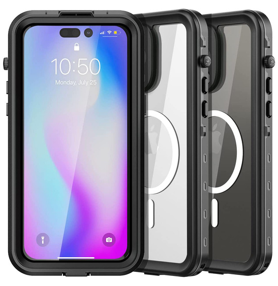 Etui wodoodporne do iPhone 14 Pro, Redpepper, do MagSafe, czarne