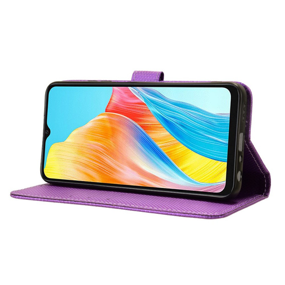 Etui z klapką do Oppo A38 4G / Oppo A18 4G, Wallet Smart Magnet, fioletowe