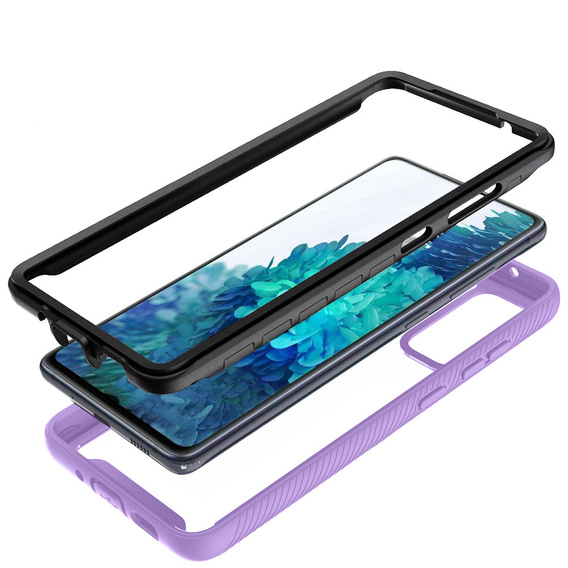 Etui do Samsung Galaxy S20 FE, Shockproof, z folią, fioletowe