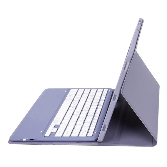Etui z klawiaturą do Samsung Galaxy Tab S9+, Leather Pen Slot, fioletowe