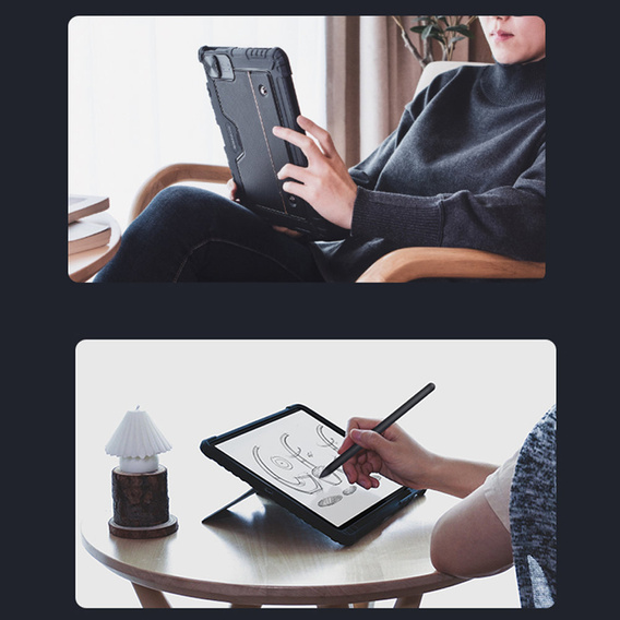 Etui z klawiaturą do Galaxy Tab S8+ / Tab S7 +/ Tab S7 FE, NILLKIN Bumper Pen Slot, czarne