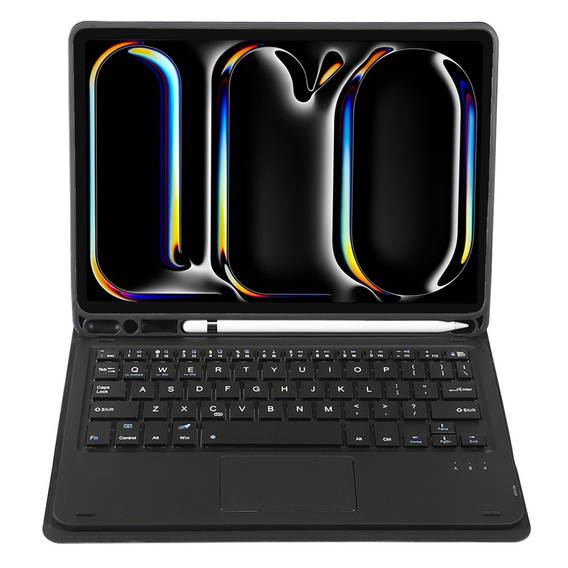 Etui z klawiaturą do iPad Pro 11" 2024 (5 gen.), Leather Pen Slot TouchPad, czarne