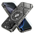 Etui do iPhone 16 Pro Max, ERBORD Glitter MagSafe, czarne + Szkło na ekran
