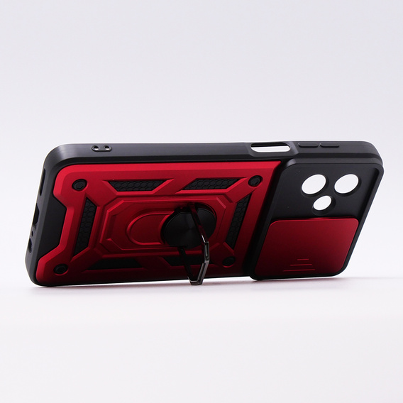 Etui pancerne do Motorola Moto G54 5G, CamShield Slide, czerwone