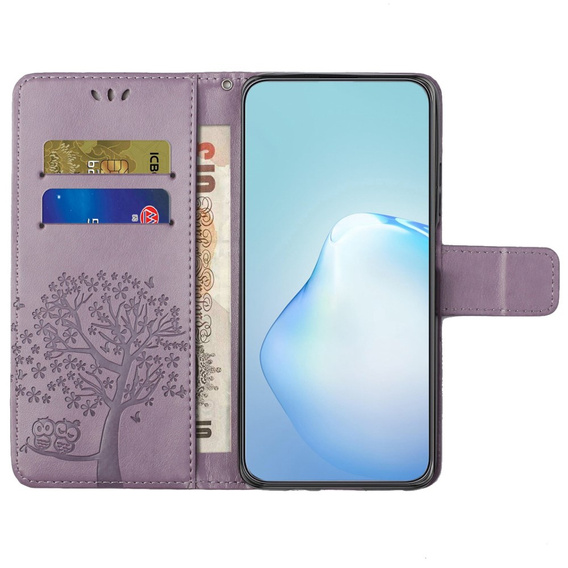 Etui z klapką do Motorola Moto E22 / E22i, Tree, fioletowe