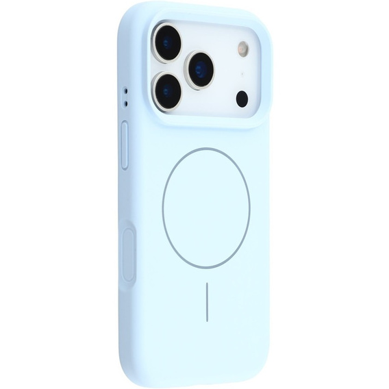 Etui silikonowe do iPhone 17 Pro, do MagSafe, antywstrząsowe, niebieskie