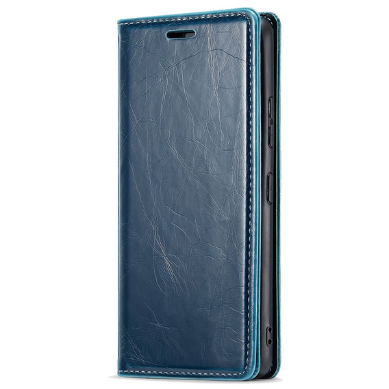 Etui z klapką do Samsung Galaxy A54, ERBORD Waxy Wallet, niebieskie