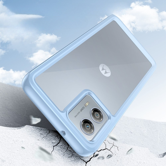 Etui do Motorola Moto G53 5G, Fusion Hybrid, przezroczyste / niebieskie