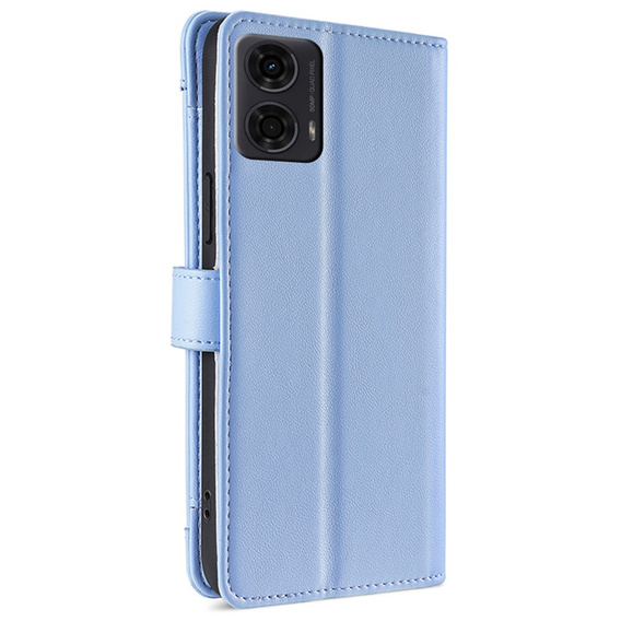 Etui z klapką do Motorola Moto G04 / G24 / G24 Power, Wallet Zipper Pocket, niebieskie