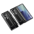 Etui z podstawką do Samsung Galaxy Z Fold7 5G, z ochroną zawiasu, szkłem i rysikiem - czarne