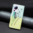 Etui z klapką do Xiaomi 13 Lite, Wallet, Feather niebieskie / żółte