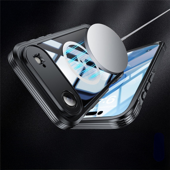 Etui do iPhone Air, Shockproof, ze szkłem, do MagSafe, czarne