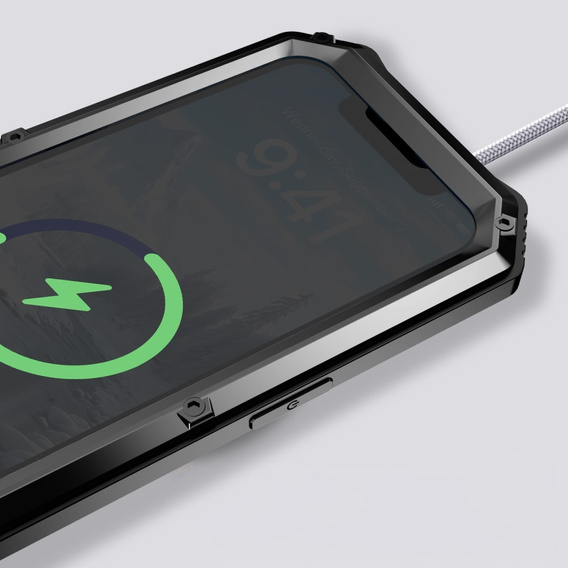 Etui pancerne do iPhone 16E, R-JUST, czarne