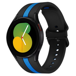 Pasek Silicone Strap Sports do Samsung Galaxy Watch 4/5/6 40/42/43/44/45/46/47mm, Czarny / Niebieski
