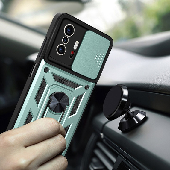 Etui pancerne do Xiaomi 11T / 11T Pro, CamShield Slide, zielone