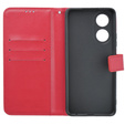 Etui z klapką do Oppo A38 4G / Oppo A18 4G, Crazy Horse Wallet, czerwone